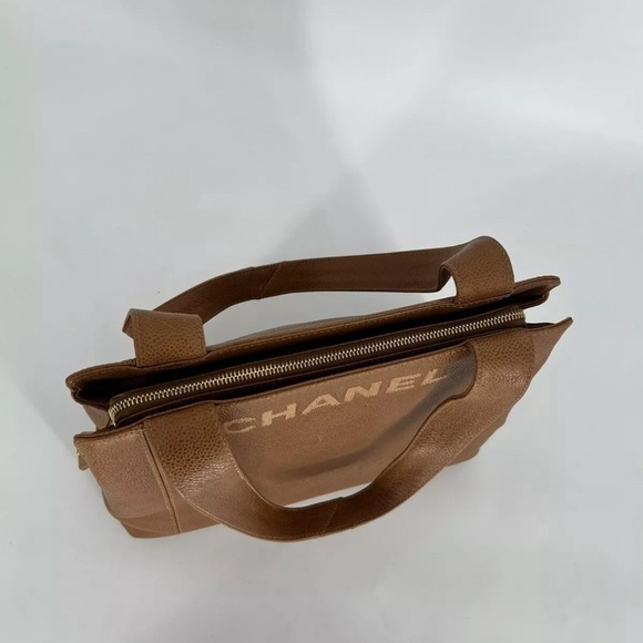 Vintage 90’s Chanel Caviar Leather Pebbled Logo Embossed Stitch Shoulder Bag Y2K - Picture 9 of 16